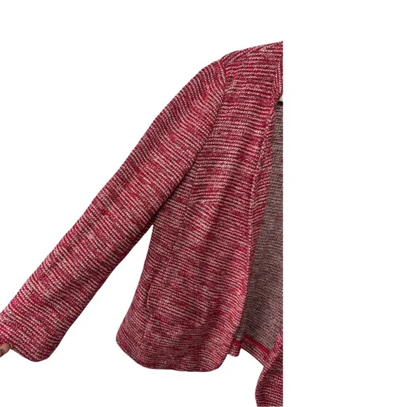 Talbots Long Sleeve Red Tweed Open Front Blazer Size Womens Size 12P - Picture 4 of 9